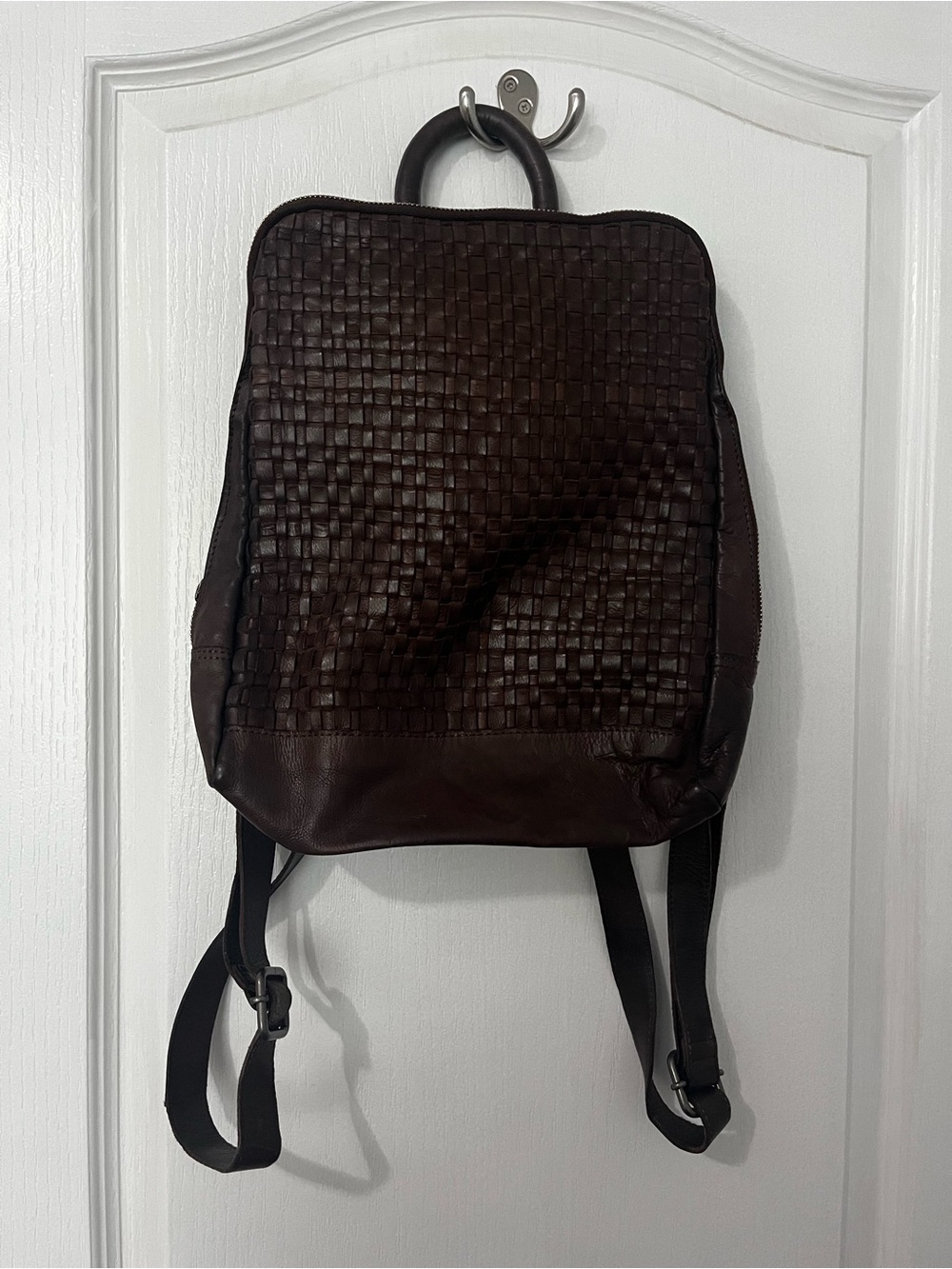 Vilenca Holland Leather Woven Backpack
